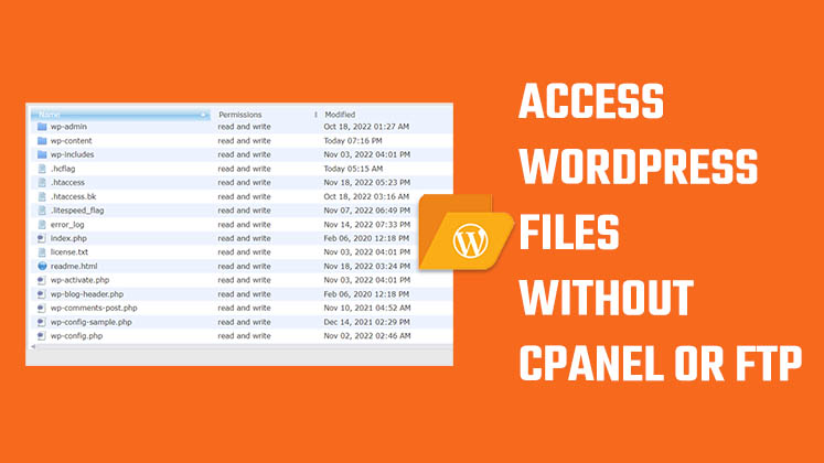 Access all WordPress files without cPanel or FTP but dashboard