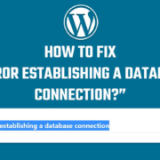 fix error establishing a database connection