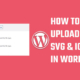 upload SVG and ICO files WordPress