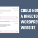 Installation failed - could not create directory on a WordPress website