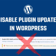 Disable plugin updates in WordPress