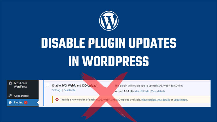 Disable plugin updates in WordPress