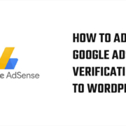 Verify google AdSense to WordPress