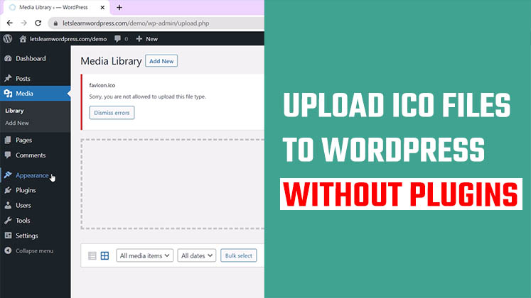 upload ico files to WordPress without plugins