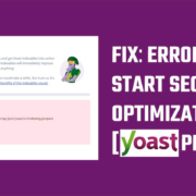 fix Start Optimization Error on yoast Seo Plugin
