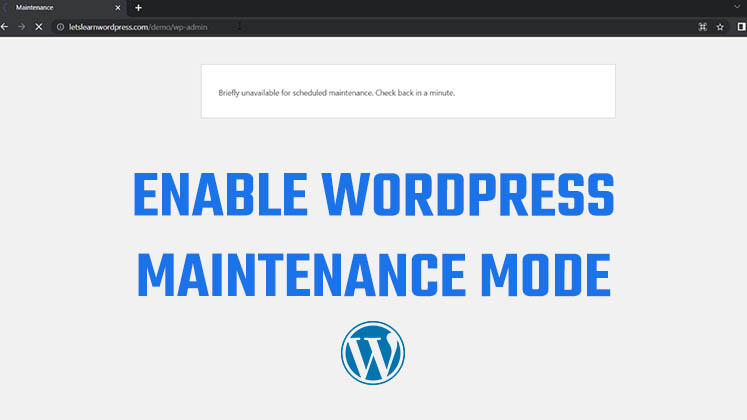 Enable WordPress Maintenance Mode