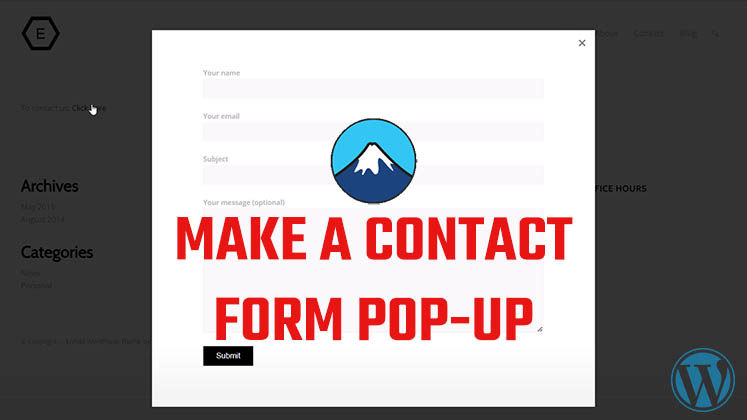 Make a contact form popup Enfold