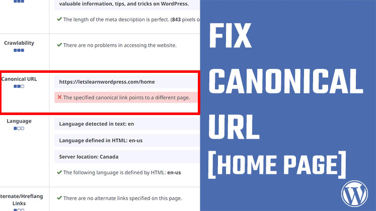 Fix Canonical URL