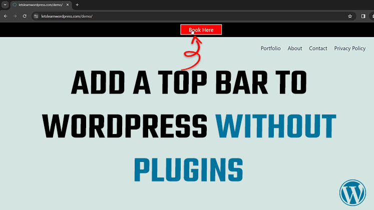 Add Top Bar WordPress