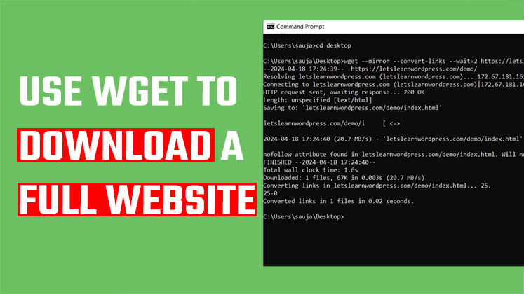 Download Website using wget