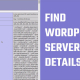 WordPress Server Details