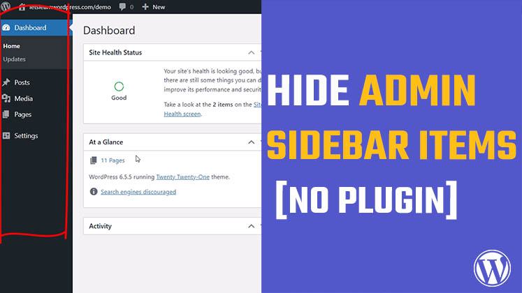 hide Sidebar Menu items