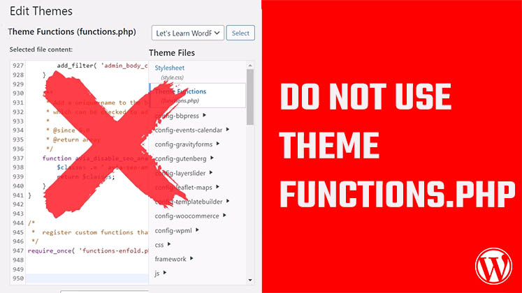 Do not use theme functions