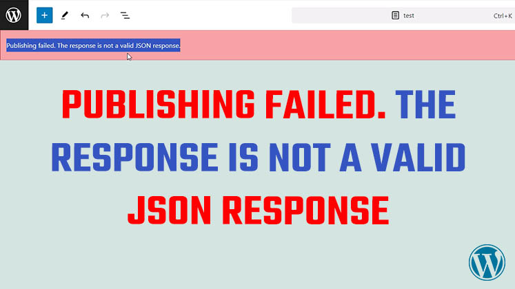 Publishing failed. The response is not a valid JSON response