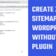 Create xml sitemap WordPress without plugin