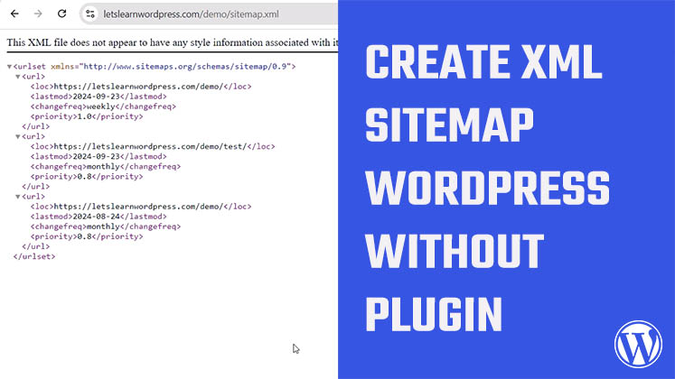 Create xml sitemap WordPress without plugin