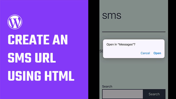create an SMS URL using HTML