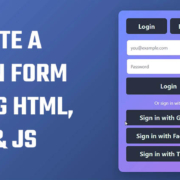 Login form using HTML, CSS and JavaScript