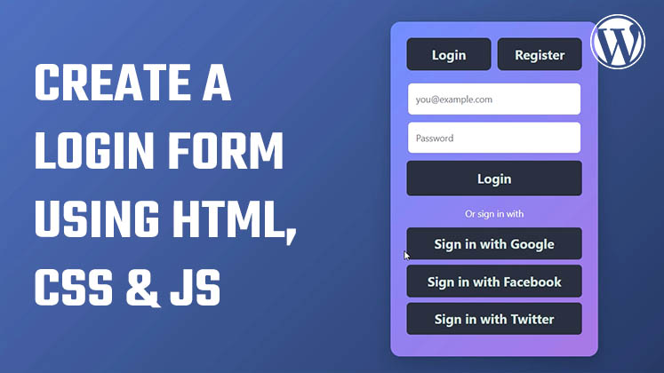 Login form using HTML, CSS and JavaScript
